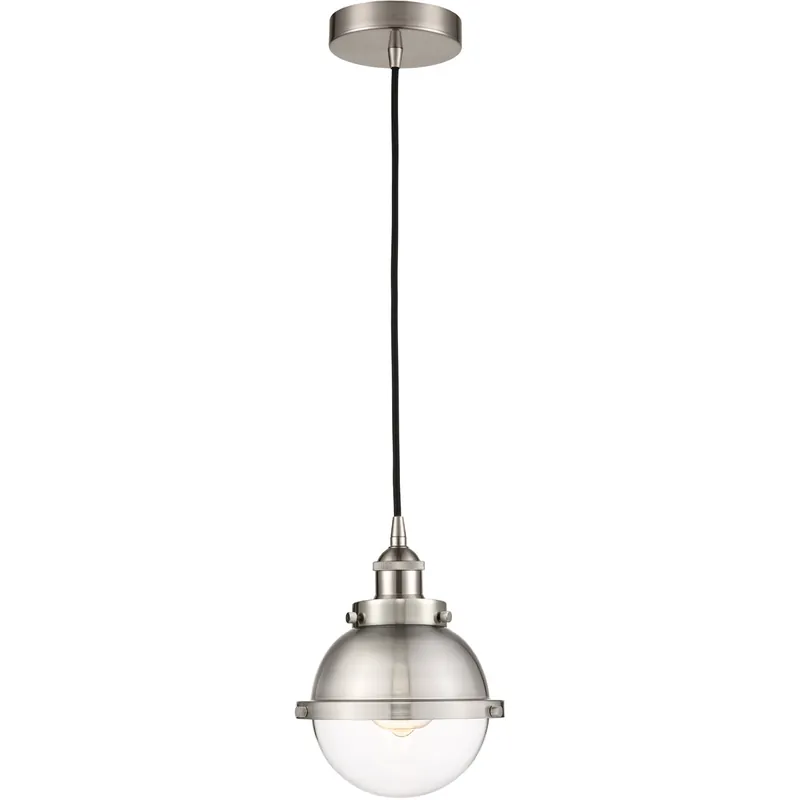 Wholesale Edison Hampden 1 Light 7.25 inch Brushed Satin Nickel Mini Pendant Ceiling Light in Clear Glass