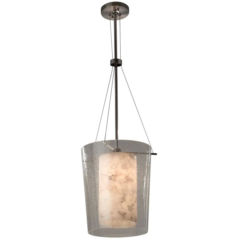 Alabaster Rocks LED 12 inch Matte Black Pendant Ceiling Light in 700 Lm LED Factory Price