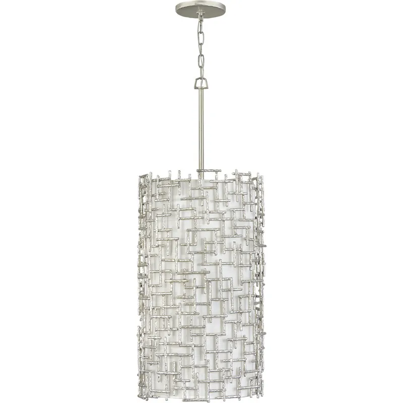 Farrah LED 16 inch Silver Leaf Foyer Light Ceiling Light Viral