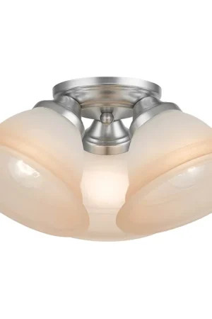 Wynnewood 3 Light 16 inch Painted Satin Nickel Flush Mount Ceiling Light Markdown