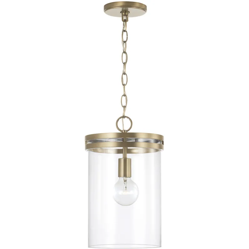 HomePlace by Capital Lighting Fuller 1 Light 9.25 inch Aged Brass Pendant Ceiling Light 348711AD - Open Box Authentic