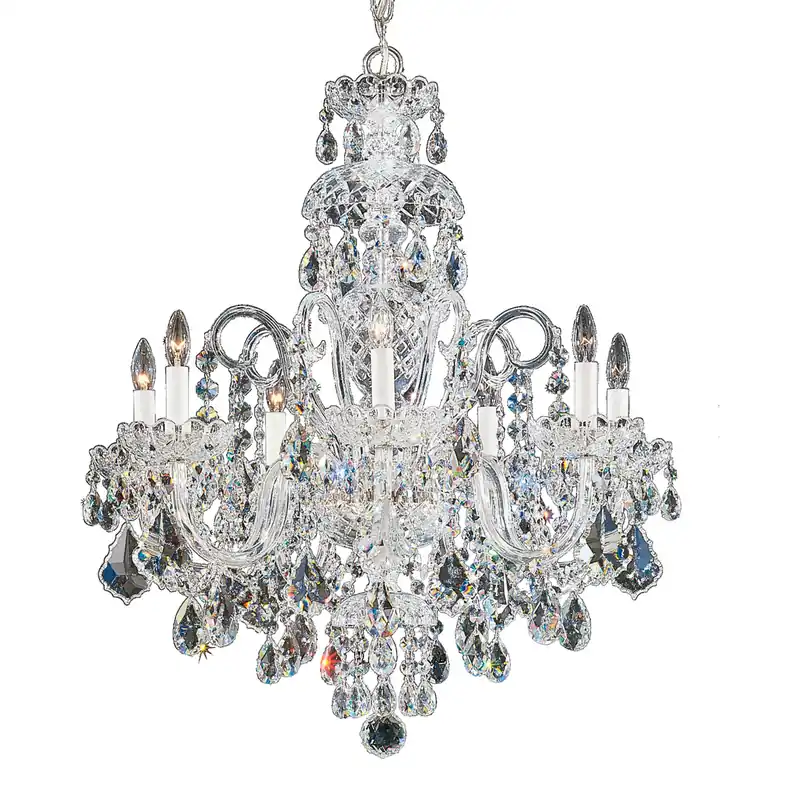 Clearance Olde World 7 Light 25 inch Silver Chandelier Ceiling Light in Polished Silver, Olde World Spectra