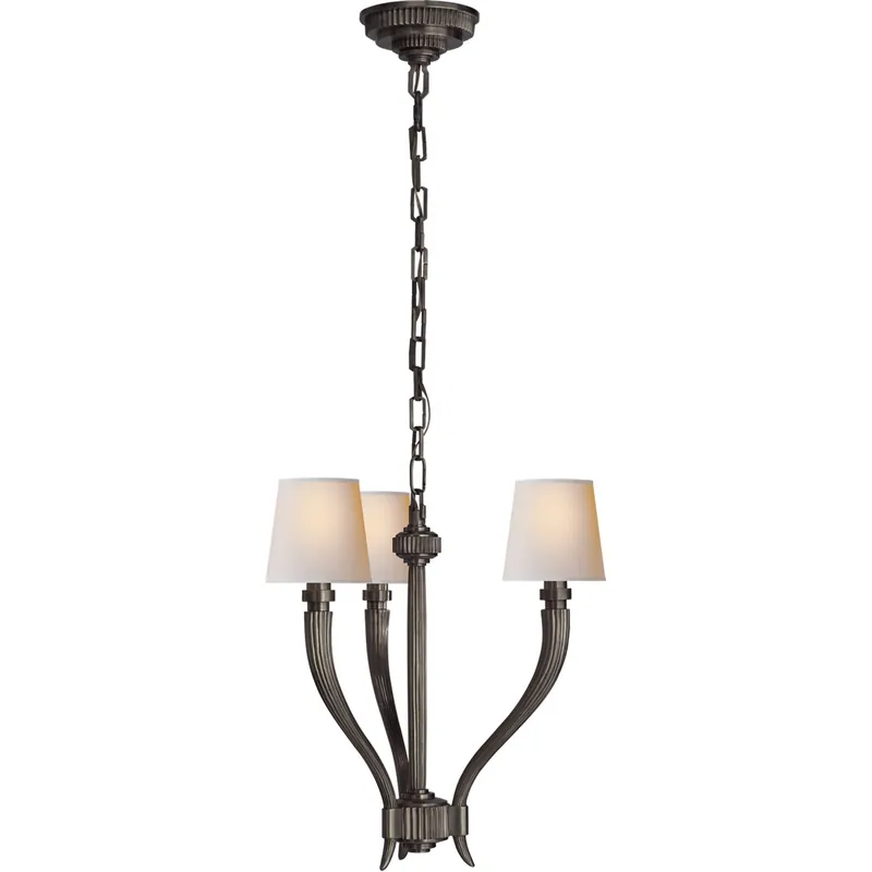Chapman & Myers Ruhlmann 3 Light 17.5 inch Bronze Chandelier Ceiling Light in Natural Paper, Small Big Sale
