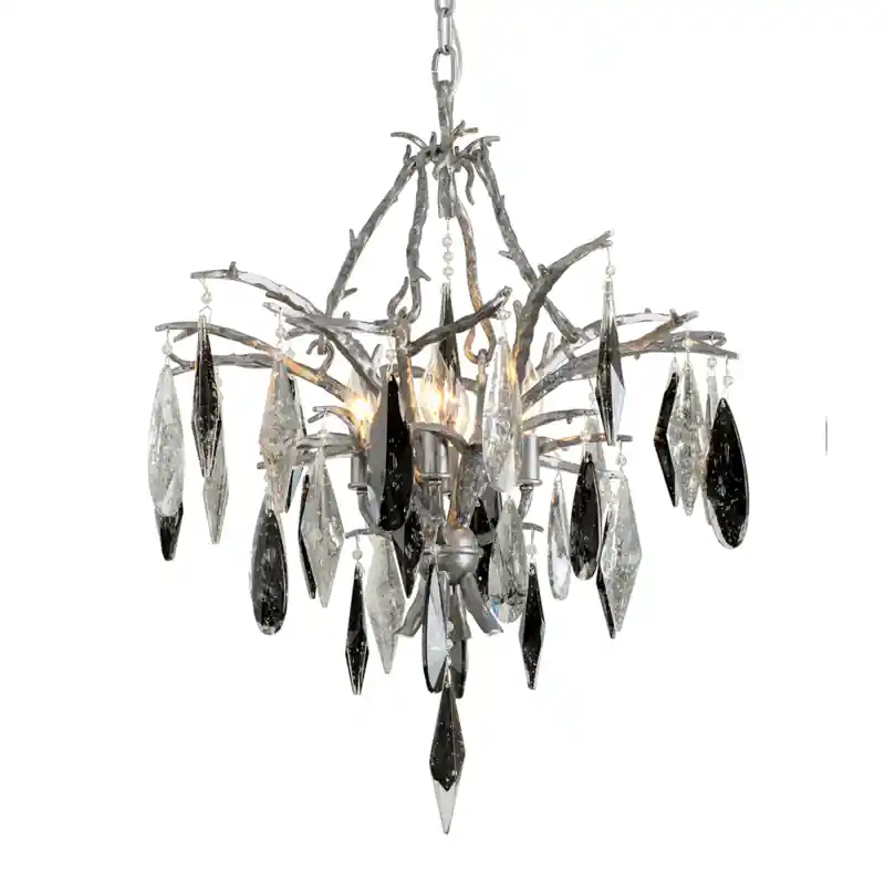 Nera 4 Light 23.75 inch Blackened Silver Leaf Chandelier Ceiling Light Trusted Brand
