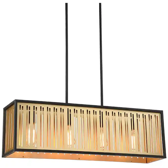 Original Matteo Lighting Goldenguild 4 Light 8 inch Matte Black Chandelier Ceiling Light C67714MB - Open Box