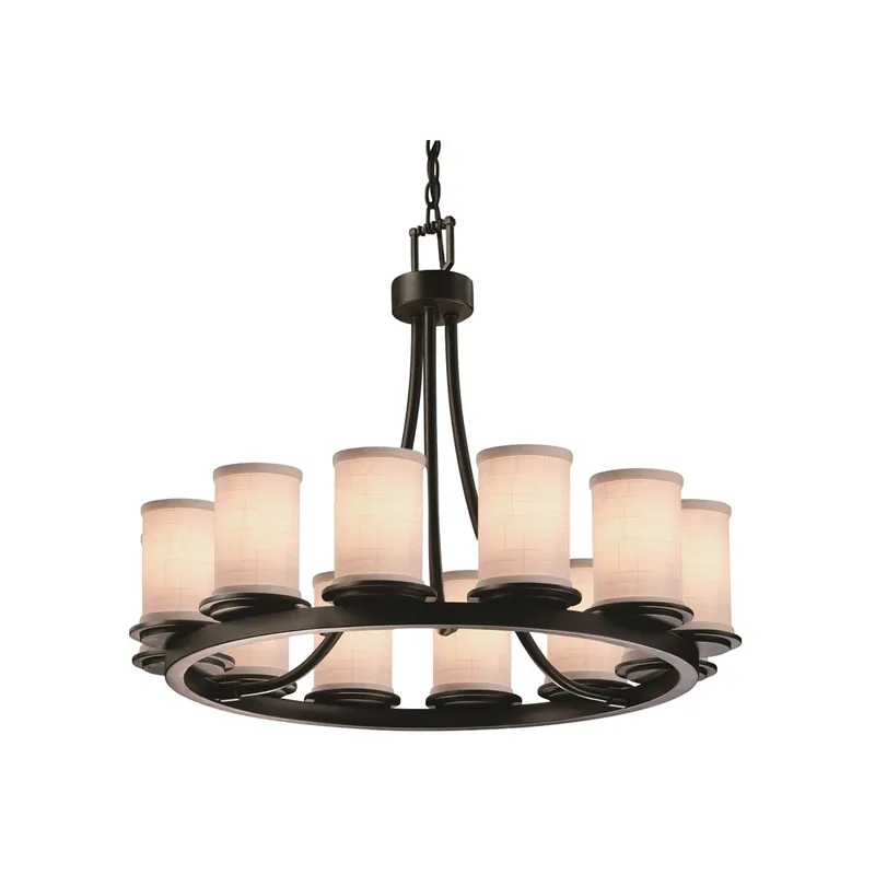 Markdown Textile LED 28 inch Dark Bronze Chandelier Ceiling Light in Cream, 8400 Lm LED