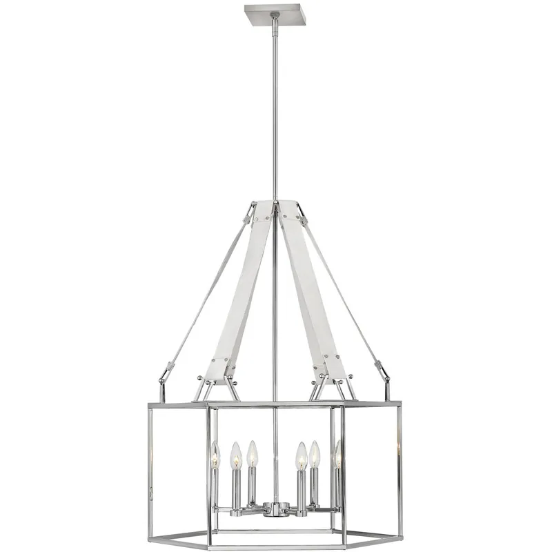 Buy Direct Lisa McDennon Monroe 6 Light 26 inch Polished Nickel Indoor Chandelier Ceiling Light