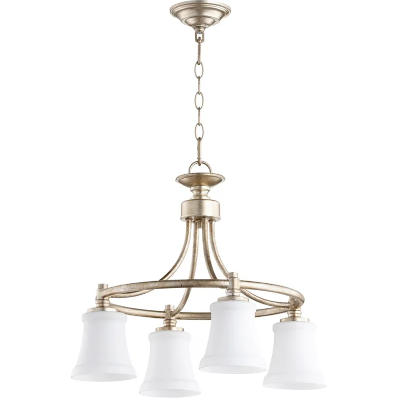 Rossington 4 Light 21 inch Aged Silver Leaf Chandelier Ceiling Light Genuine