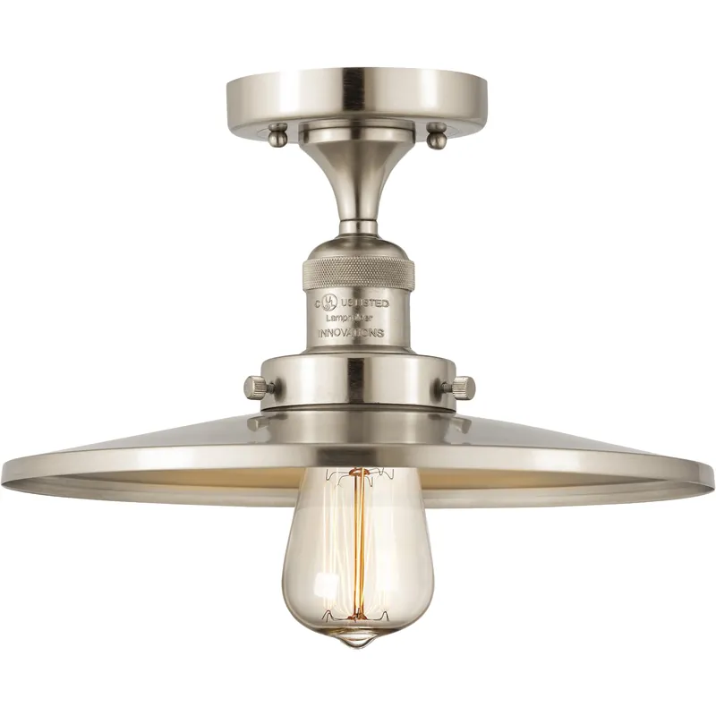 Franklin Restoration Appalachian LED 12 inch Brushed Satin Nickel Semi-Flush Mount Ceiling Light Express Delivery