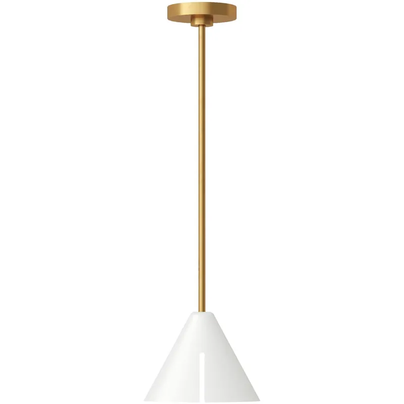 Must Have Kelly by Kelly Wearstler Cambre 1 Light 4.25 inch Matte White and Burnished Brass Pendant Ceiling Light in Matte White / Burnished Brass