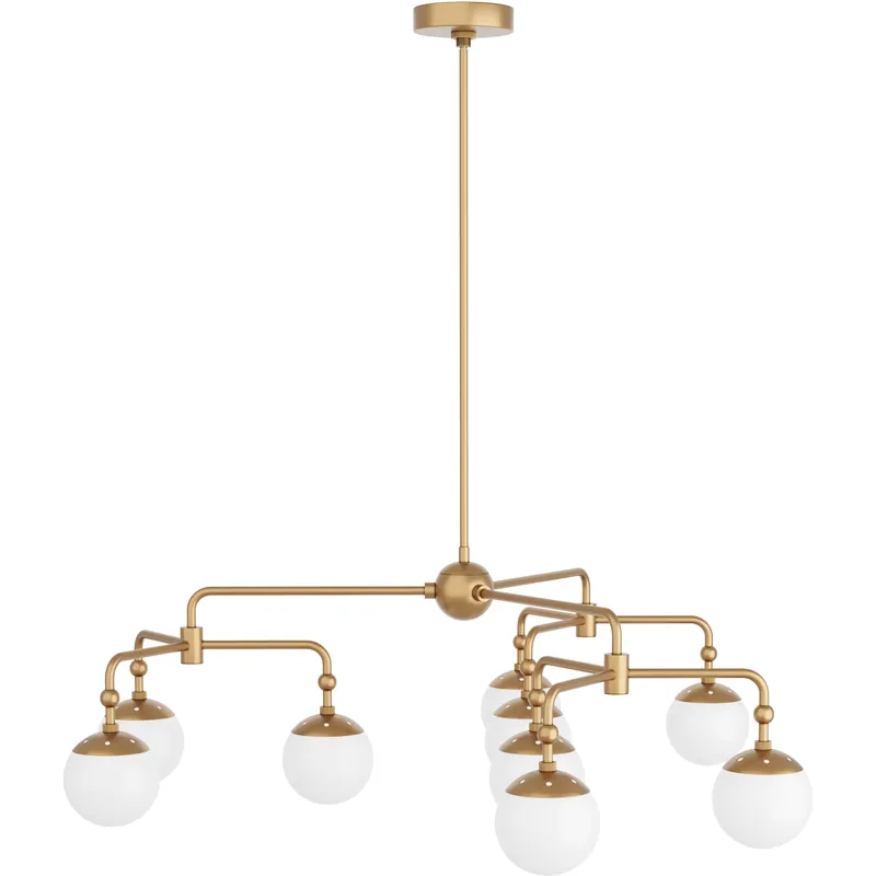 Utica 9 Light 40 inch Antique Brass Chandelier Ceiling Light Handmade