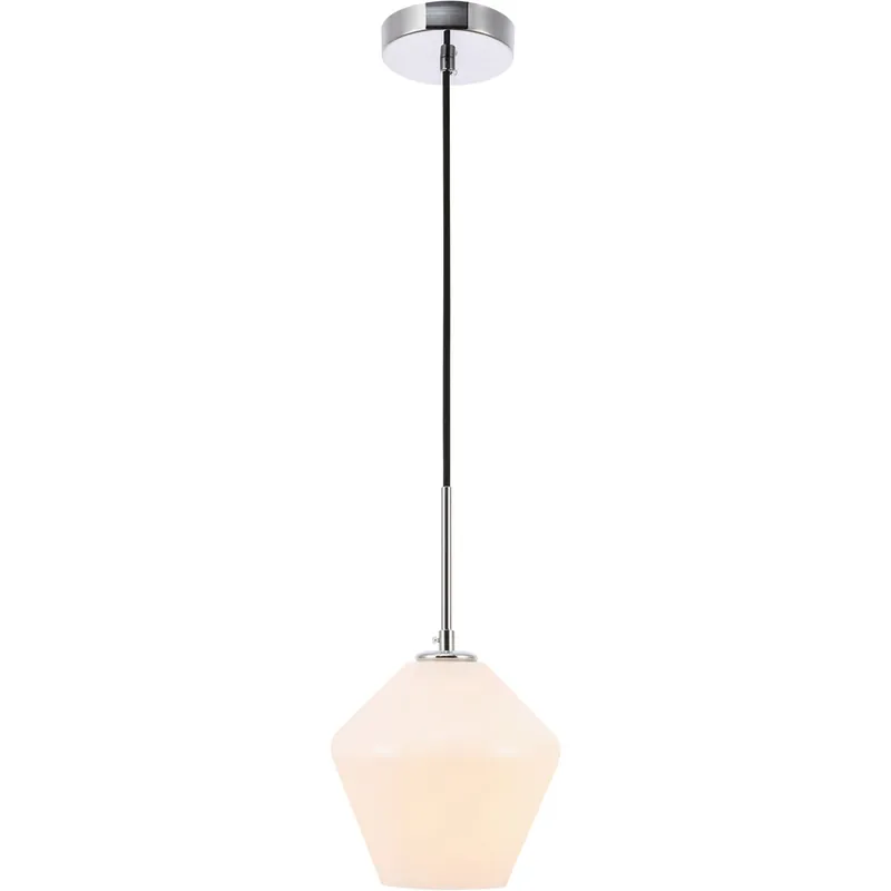 Modern Gene 1 Light 7.9 inch Chrome Pendant Ceiling Light