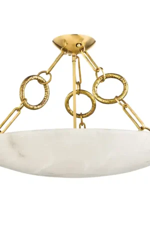Yadira 6 Light 26 inch Vintage Brass Semi Flush Ceiling Light Cheap