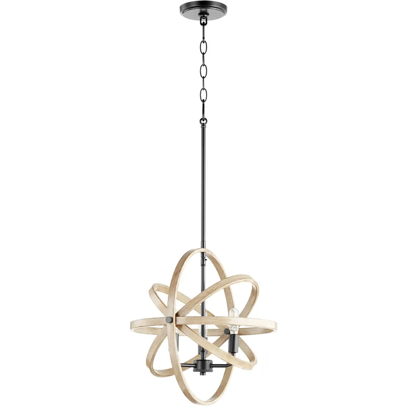 Fort Worth 3 Light 17 inch Noir with Driftwood Pendant Ceiling Light Certified