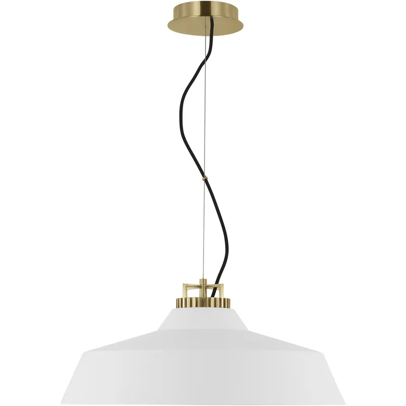 Next Day Delivery Sean Lavin Forge LED 24 inch Natural Brass Line-Voltage Pendant Ceiling Light in Matte White