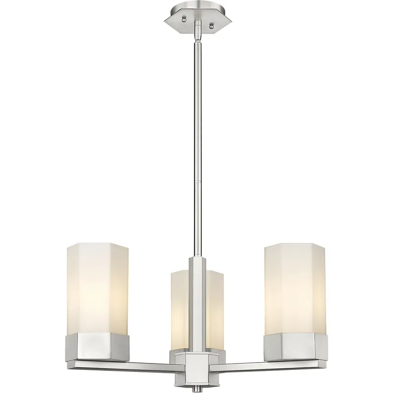 Claverack 3 Light 21.63 inch Satin Nickel Pendant Ceiling Light in Matte White Glass Fast Shipping
