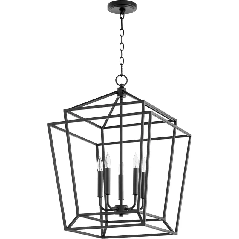 Monument 5 Light 18 inch Noir Foyer Pendant Ceiling Light Super Sale