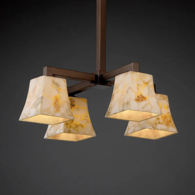 Alabaster Rocks LED 21 inch Brushed Nickel Chandelier Ceiling Light in 2800 Lm LED, Rectangle Fan Favorite