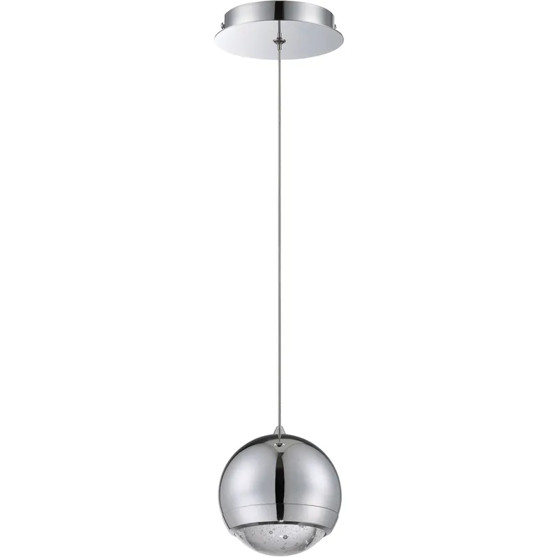 Authentic Kendal Lighting Spumante 1 Light 5 inch Chrome Pendant Ceiling Light PF55-1LPE-CH - Open Box