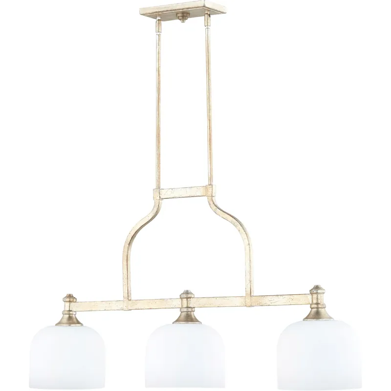 Free Returns Richmond 3 Light 38 inch Aged Silver Leaf Island Light Ceiling Light