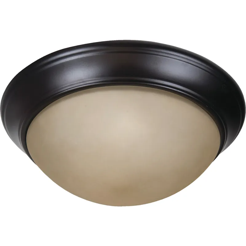Pro Builder Premium 2 Light 13 inch Oiled Bronze Flushmount Ceiling Light Handmade