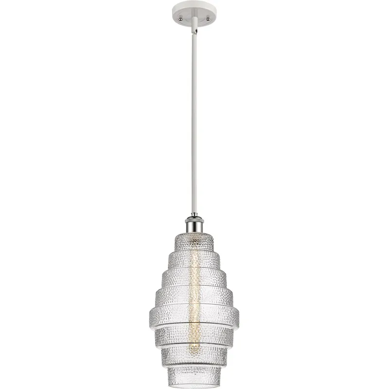 Ballston Cascade LED 8.25 inch White and Polished Chrome Mini Pendant Ceiling Light in Clear Glass Reduced Price