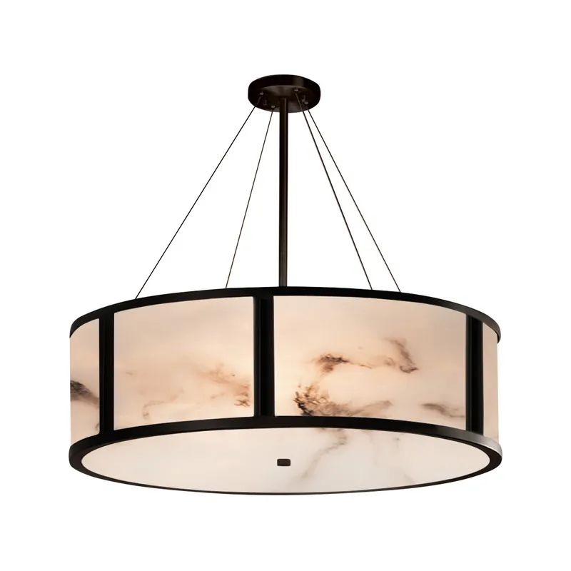 Big Sale Lumenaria LED 48 inch Matte Black Drum Pendant Ceiling Light in 6000 Lm LED