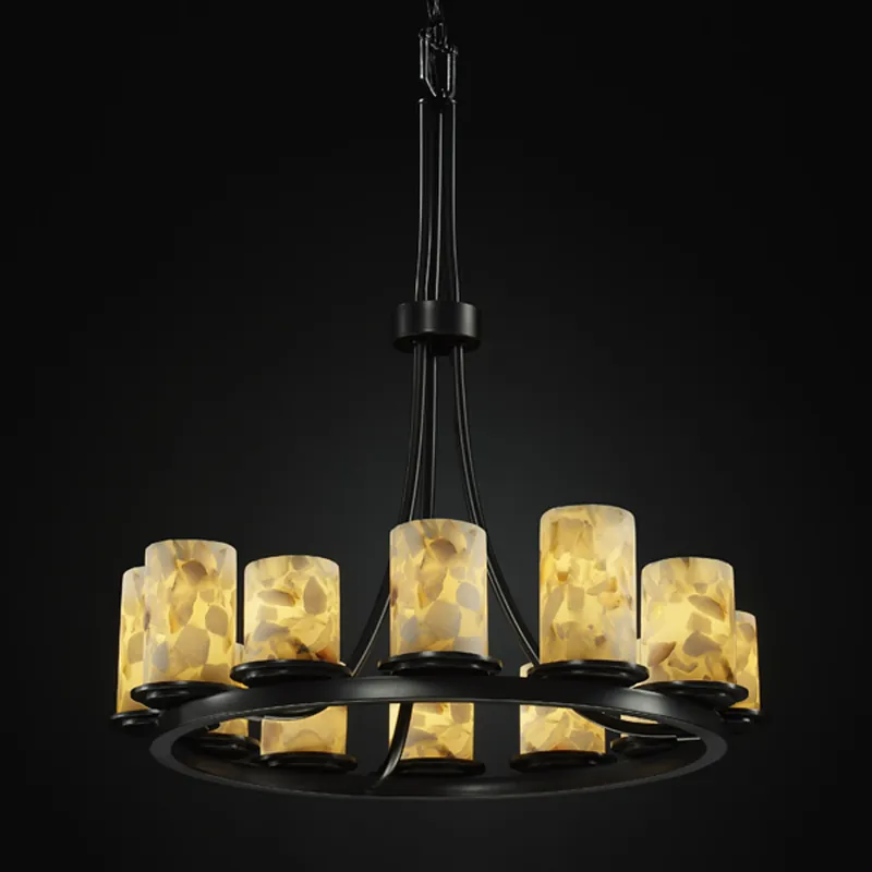 Special Offer Alabaster Rocks LED 28 inch Dark Bronze Chandelier Ceiling Light in 8400 Lm LED, Dakota