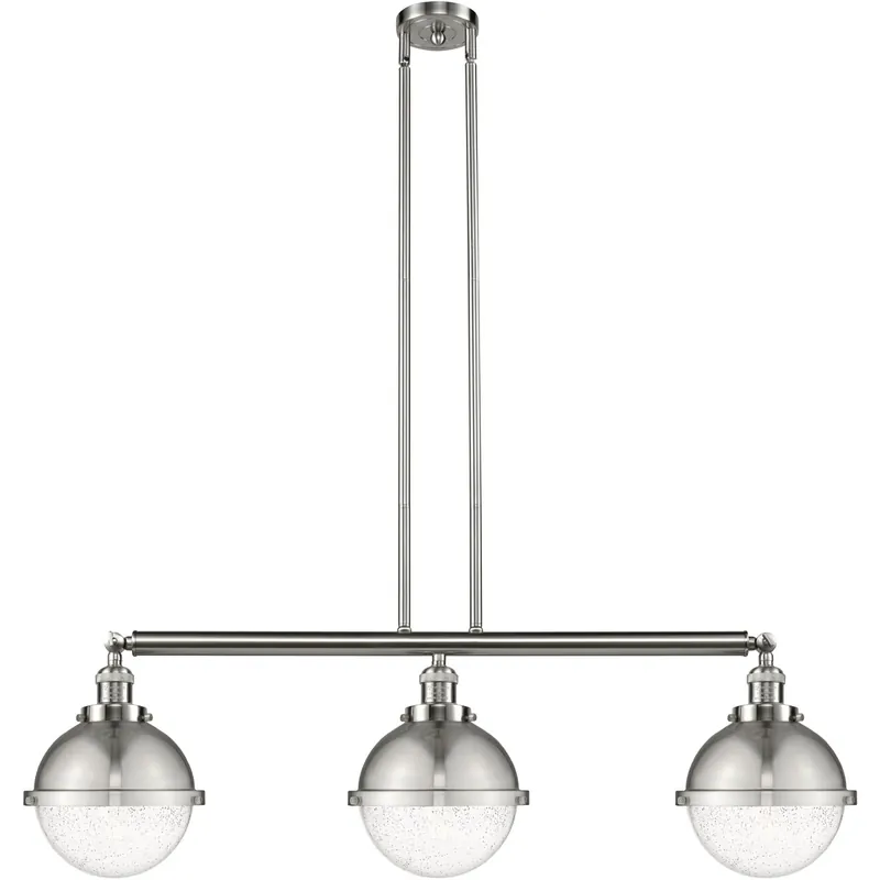 Top Pick Franklin Restoration Hampden LED 41.5 inch Brushed Satin Nickel Island Light Ceiling Light in Clear Glass