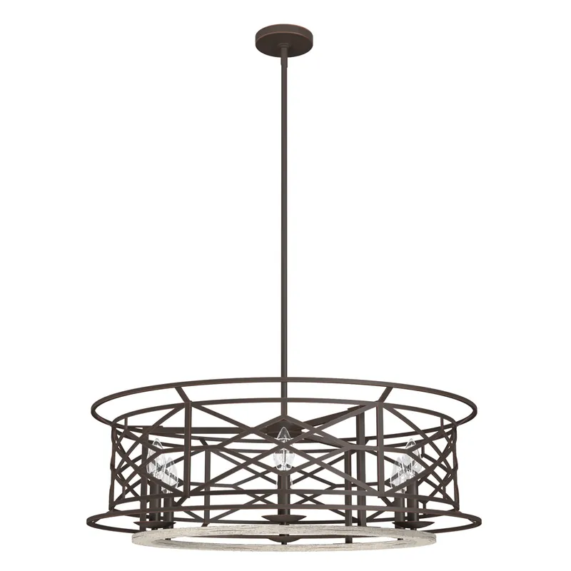 Buy Direct Langwood 6 Light 30 inch Onyx Bengal and Barnwood Chandelier Ceiling Light