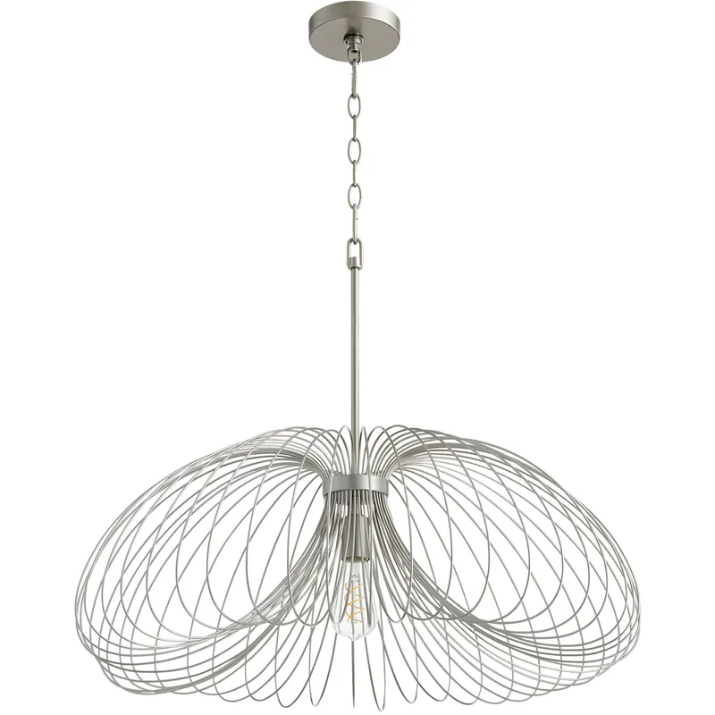 Fort Worth 1 Light 23.5 inch Brushed Silver Pendant Ceiling Light Final Sale