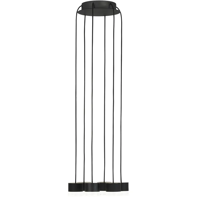 Sean Lavin Gable LED Nightshade Black Chandelier Ceiling Light, Integrated LED Warranty Included