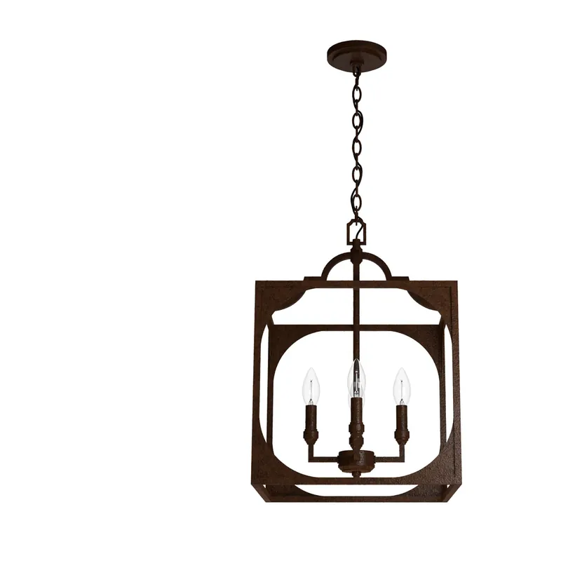 Highland Hill 4 Light 15 inch Textured Rust Pendant Ceiling Light Trending
