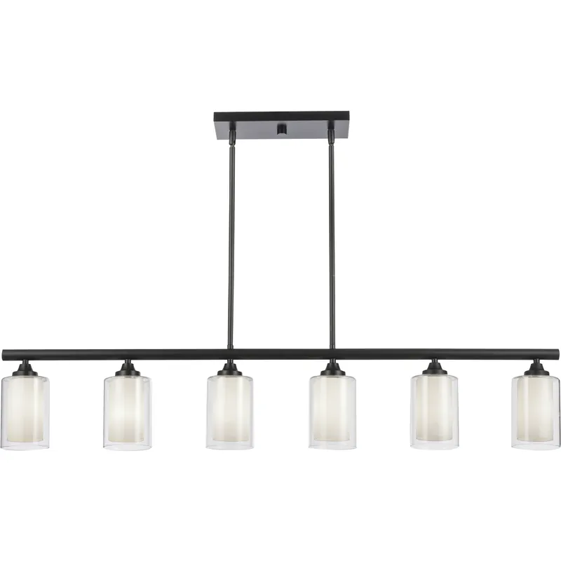 Buy Online Auralume Fairbank 6 Light 48 inch Matte Black Island Light Ceiling Light in Incandescent