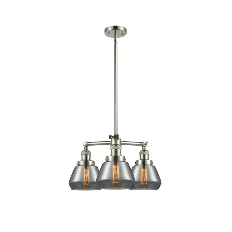 Buy Online Franklin Restoration Fulton LED 22 inch Polished Nickel Chandelier Ceiling Light in Plated Smoke Glass, Franklin Restoration