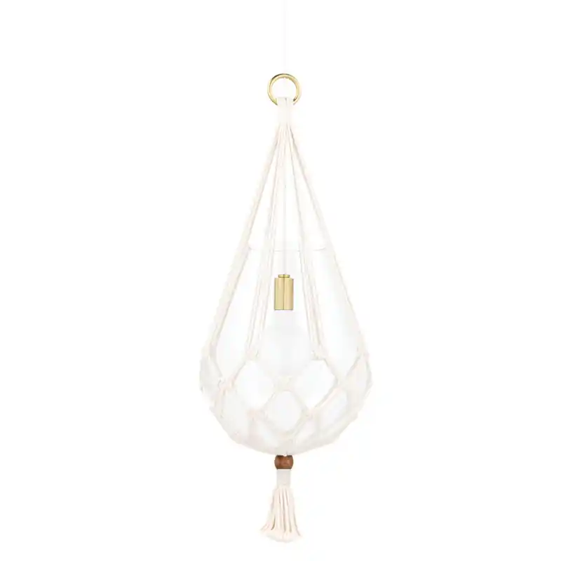 Tessa 1 Light 15 inch Aged Brass, Natural Pendant Ceiling Light New Release