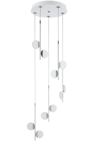 Worldwide Shipping Olindra LED 14.57 inch White and Chrome Cascade Pendant Ceiling Light