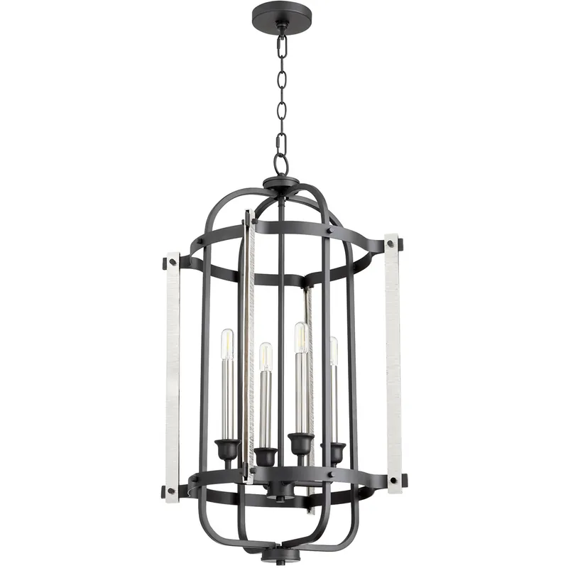 Two Tone 4 Light 16.5 inch Noir Mini Chandelier Ceiling Light Certified