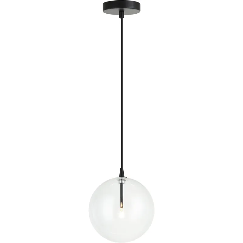Matteo Lighting Bolha 1 Light 11 inch Black Pendant Ceiling Light in Black and Clear C81811BKCL - Open Box Special Offer