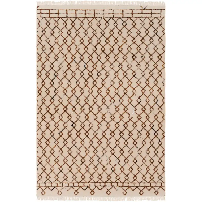 Handmade Nettie 36 X 24 inch Neutral and Brown Area Rug, Wool and Cotton