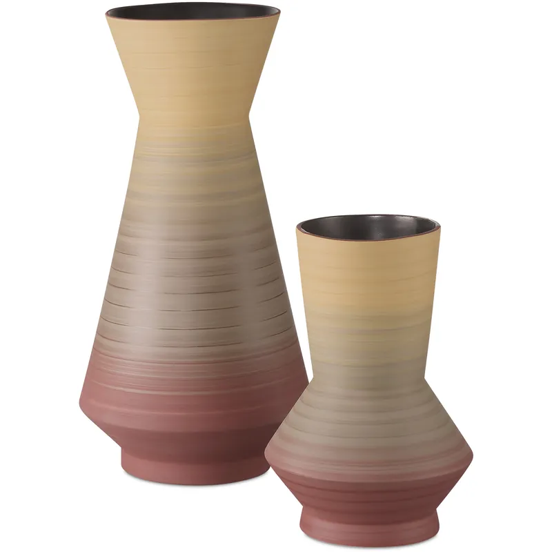 Fresh Stock Happy 80's 14.5 X 7.5 inch Vases, Set of 2