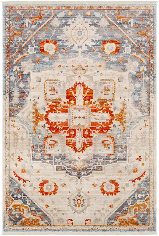 Free Shipping Ephesians 63 X 47 inch Burnt Orange Rug in 4 x 5, Rectangle
