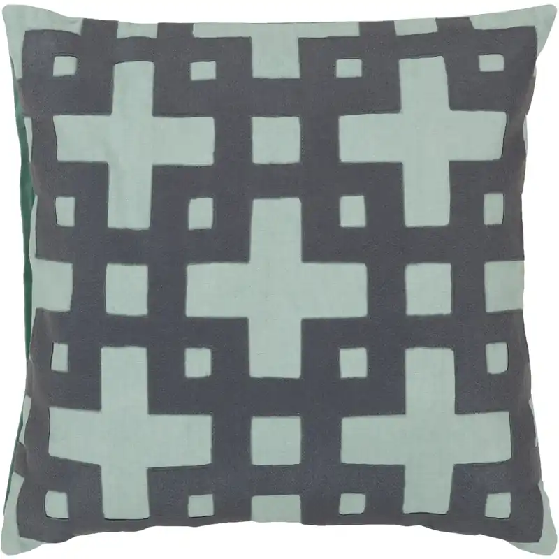 Budget Layered Blocks 18 inch Medium Gray, Mint Pillow Kit