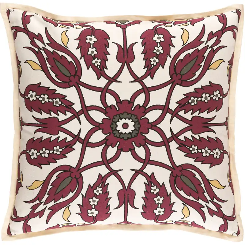 Vincent 18 X 18 inch Burgundy and Dark Brown Throw Pillow Buy Online