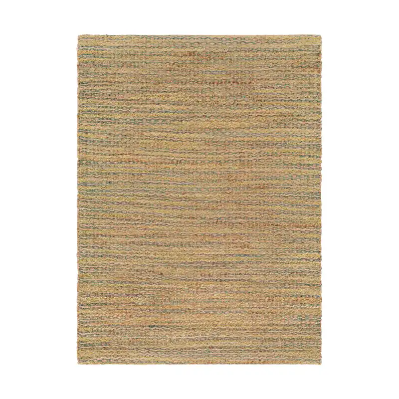 Original Alexa 36 X 24 inch Neutral and Green Area Rug, Jute and Viscose