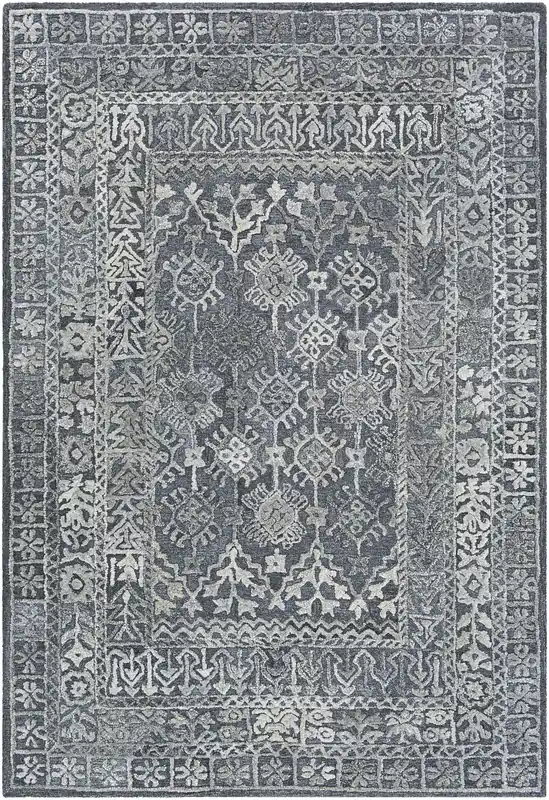 Handmade Vancouver 36 X 24 inch Light Slate Rug in 2 x 3, Rectangle