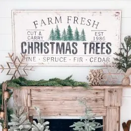 New Release Farm Fresh Christmas Trees Rustic Sign