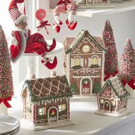 Lighted Christmas Gingerbread Village Two Story House 13 Inch Shop Now