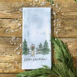 Holiday Sale Winter Wonderland Cabin Dish Towel Set of 2