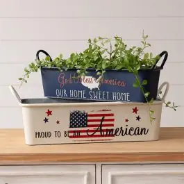 Cheap Painted Americana Narrow Tray Set of 2
